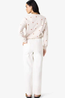 Beige sweater met embroidery