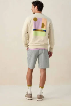 Beige sweater met grafische print