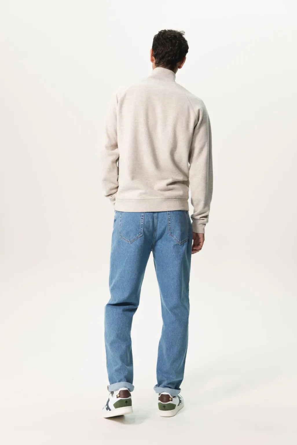 Beige sweater met rits