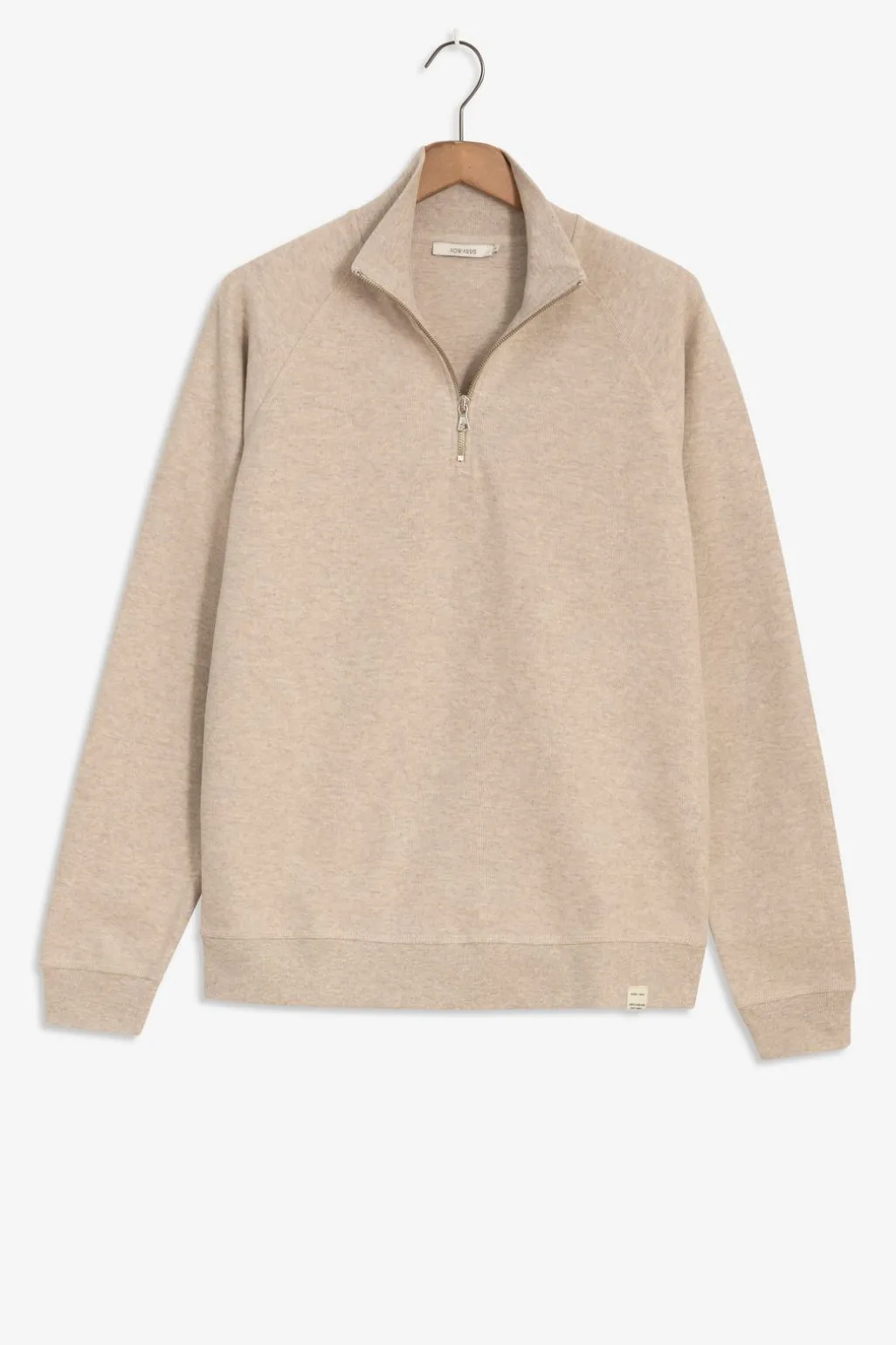 Beige sweater met rits