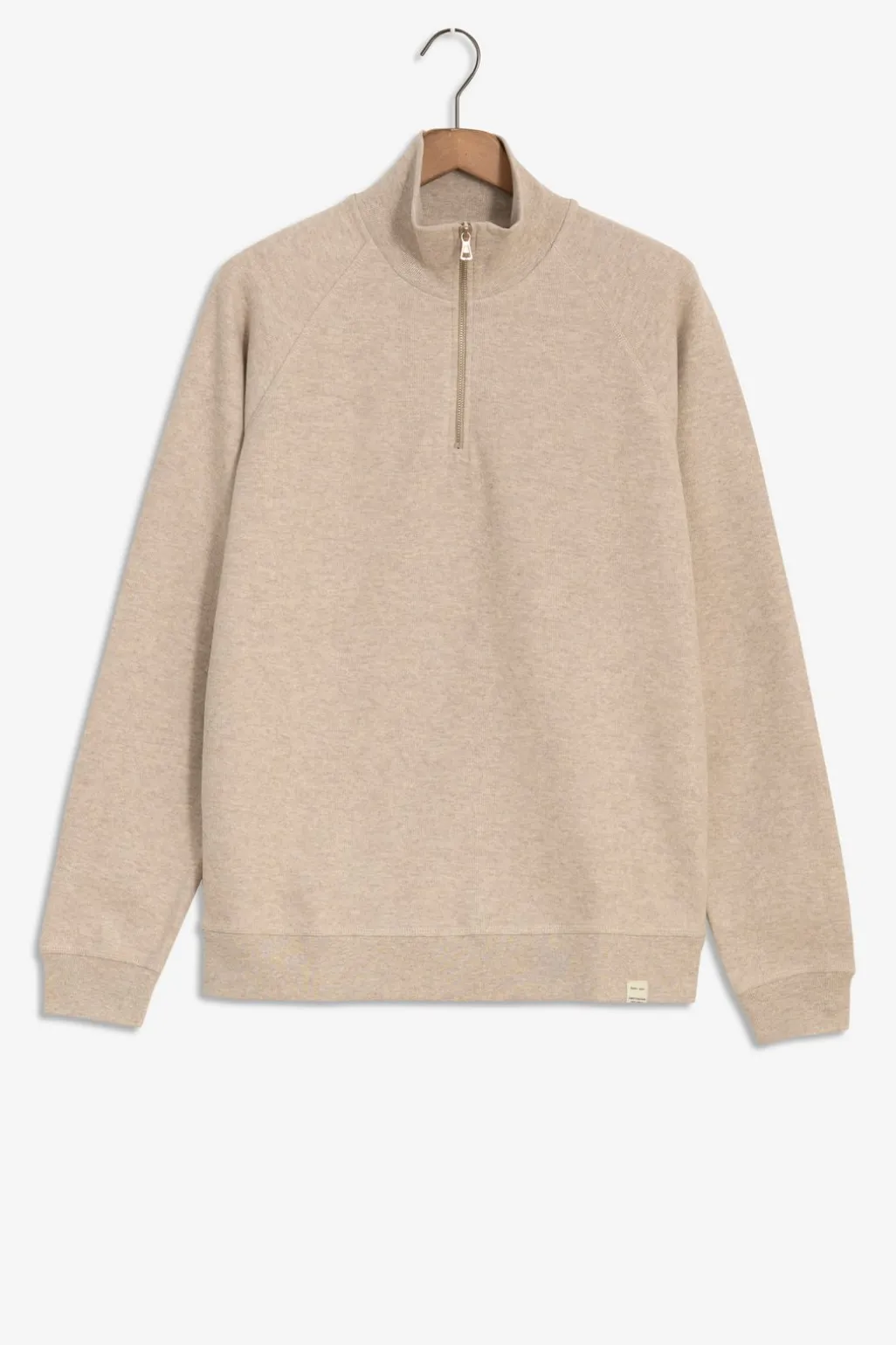 Beige sweater met rits