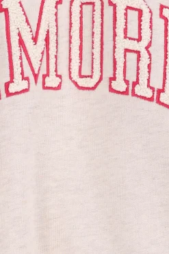 Beige sweatjurk met artwork