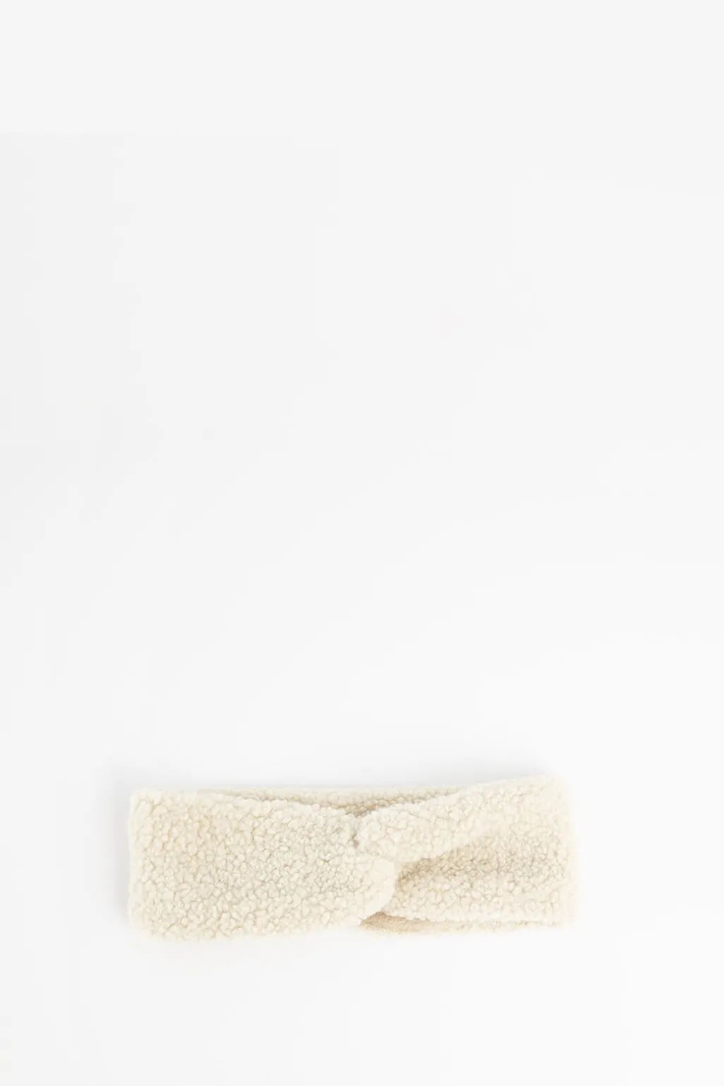 Beige teddy haarband
