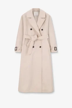 Beige trenchcoat met ceintuur