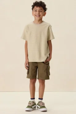 Beige t-shirt met strepen