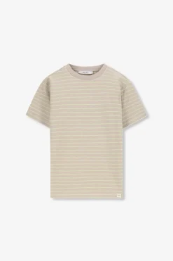 Beige t-shirt met strepen