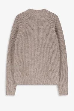 Beige wollen trui met textuur