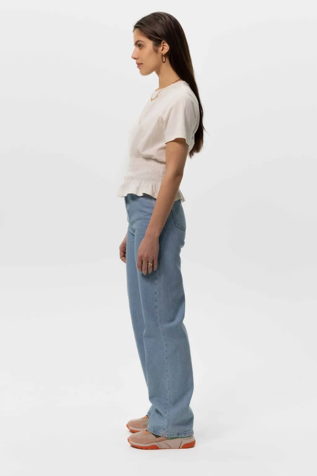 Belize blauwe high waist wide leg jeans