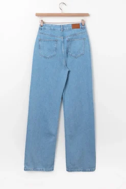 Belize blauwe high waist wide leg jeans
