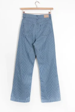Betim gestreepte high waist wide leg jeans