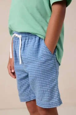 Blauw denim geruite shorts
