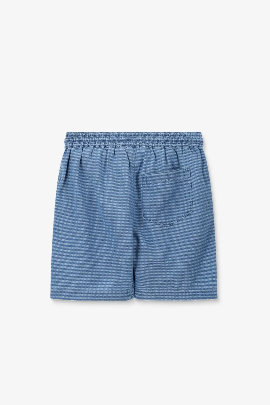 Blauw denim geruite shorts
