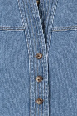 Blauw denim jack met korte mouwen