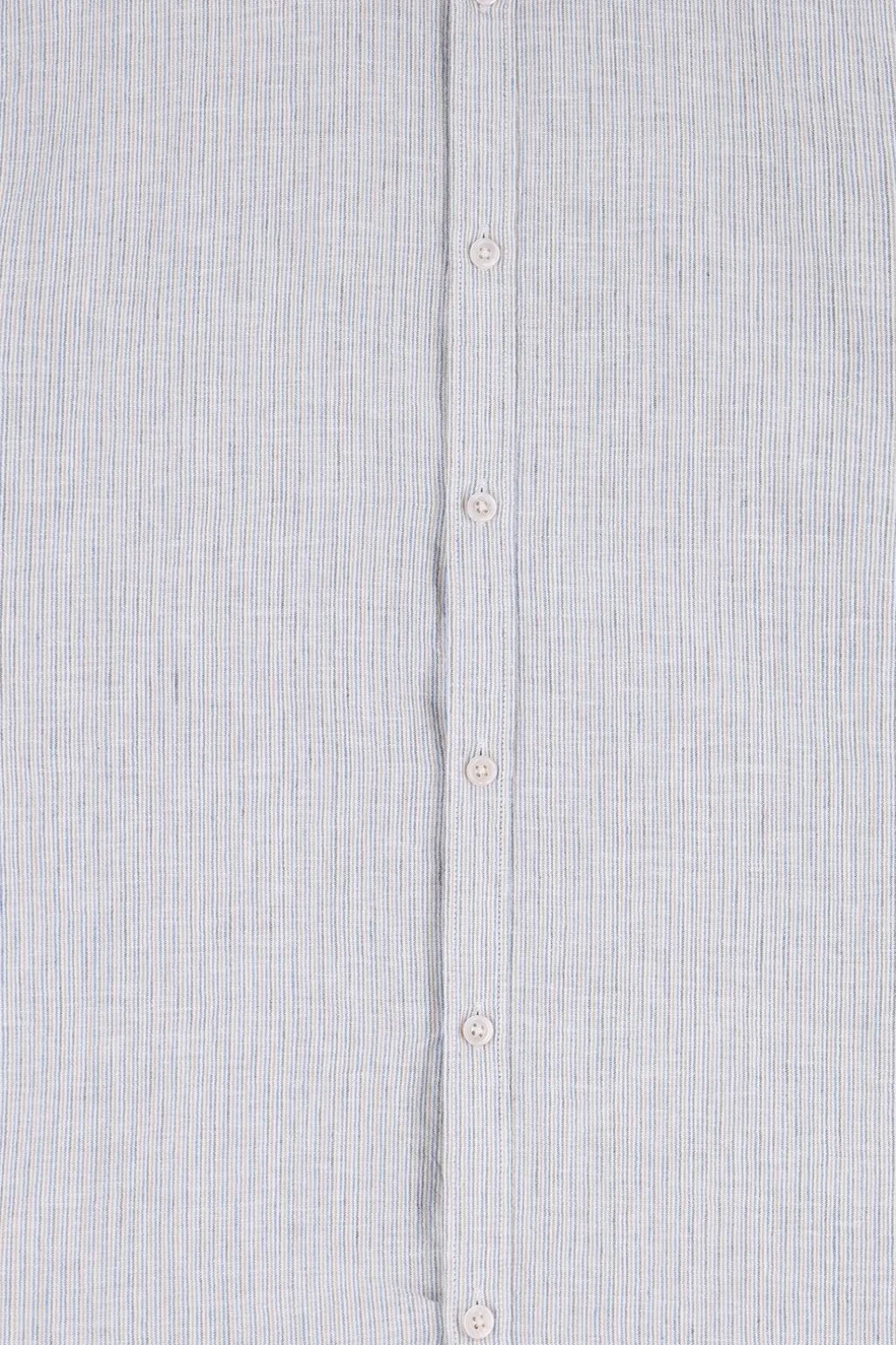 Blauw gestreept linnen overhemd