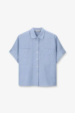Blauw gestreepte blouse