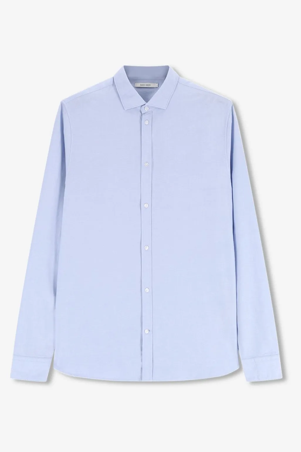 Blauw katoenen Oxford overhemd
