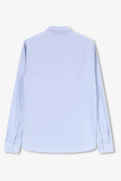 Blauw katoenen Oxford overhemd