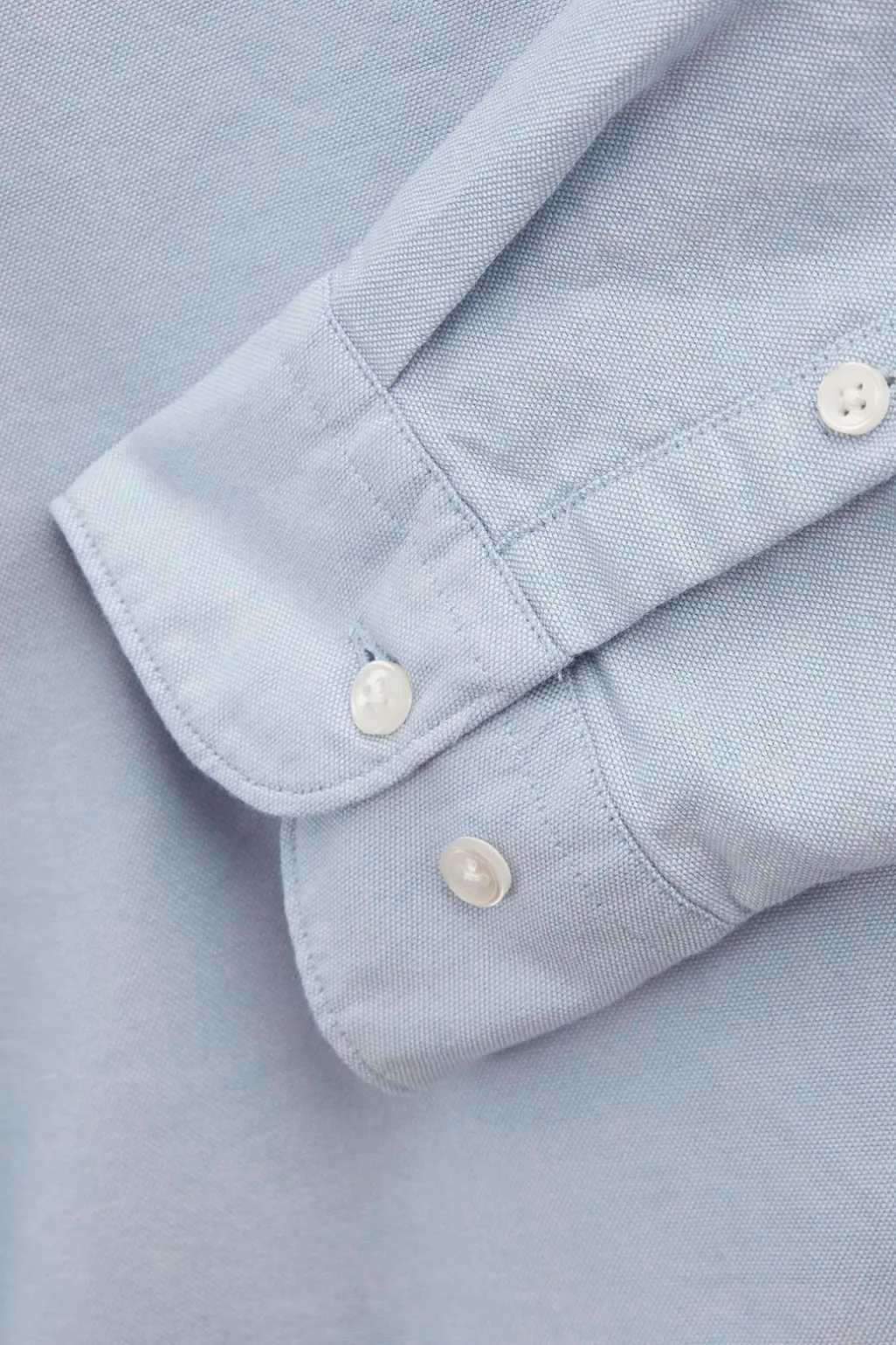 Blauw katoenen Oxford overhemd