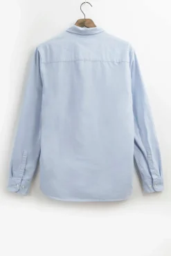 Blauw katoenen Oxford overhemd