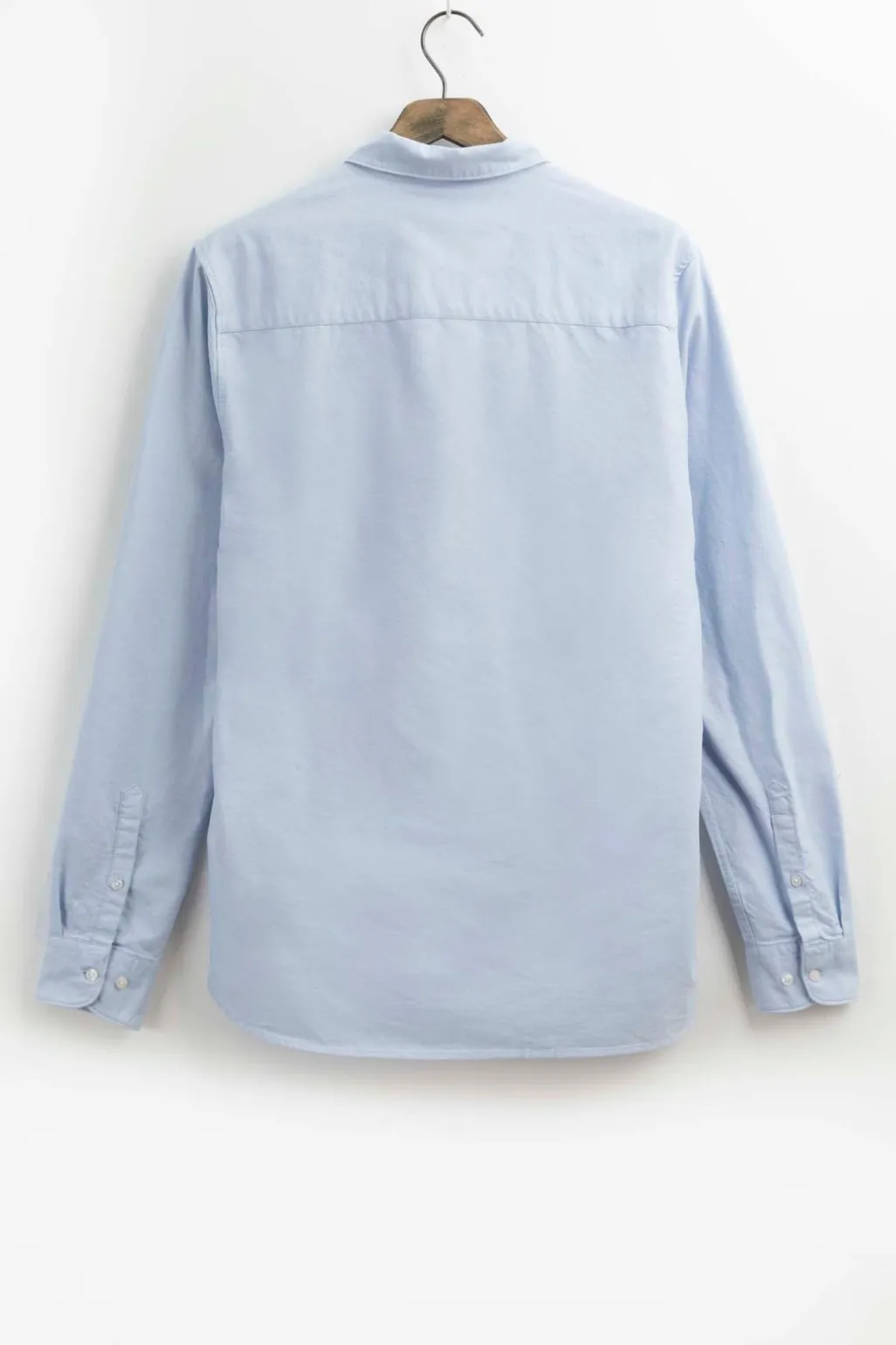 Blauw katoenen Oxford overhemd