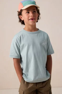 Blauw oversized t-shirt met print