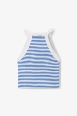 Blauw singlet met artwork