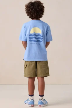 Blauw T-shirt met artwork