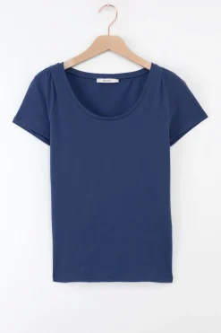 Blauw T-shirt met ronde hals