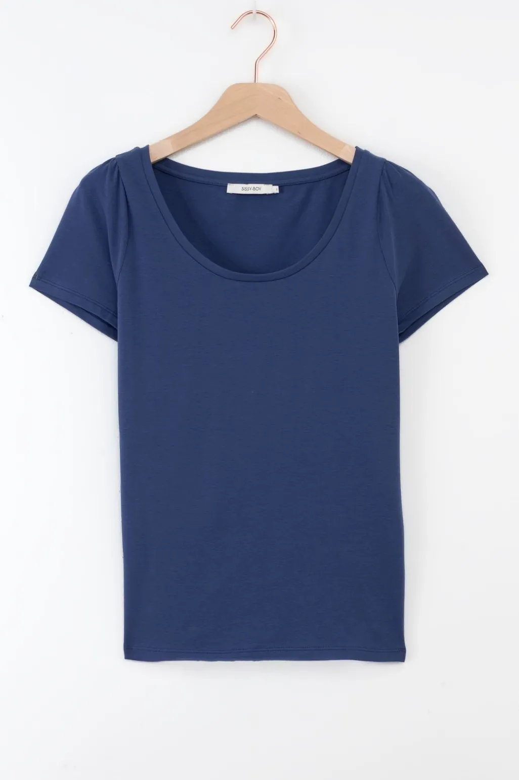 Blauw T-shirt met ronde hals