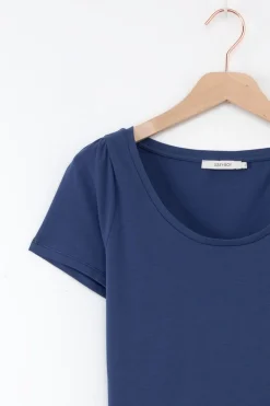 Blauw T-shirt met ronde hals