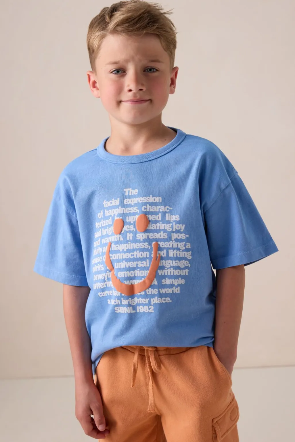 Blauw T-shirt met smiley