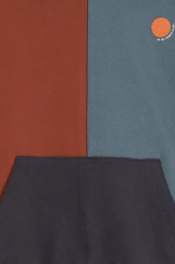 Blauwe colourblock hoodie