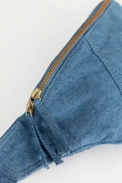 Blauwe denim crossbody tas