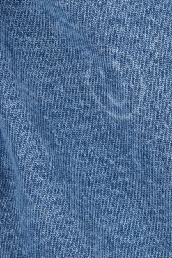 Blauwe denim shorts met smiley