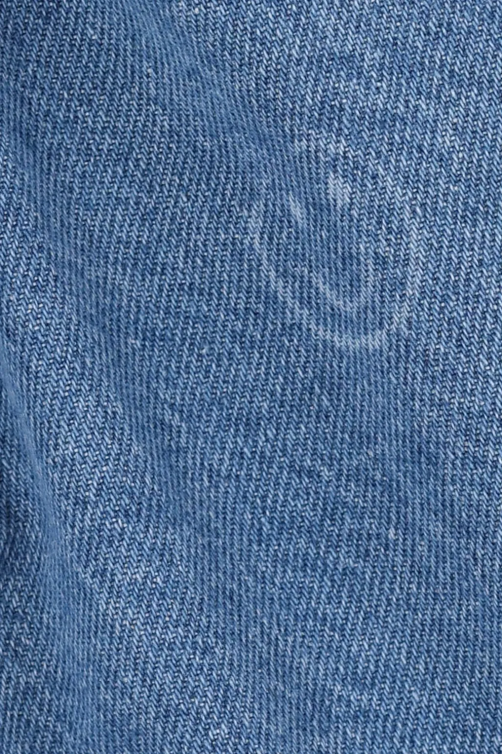 Blauwe denim shorts met smiley