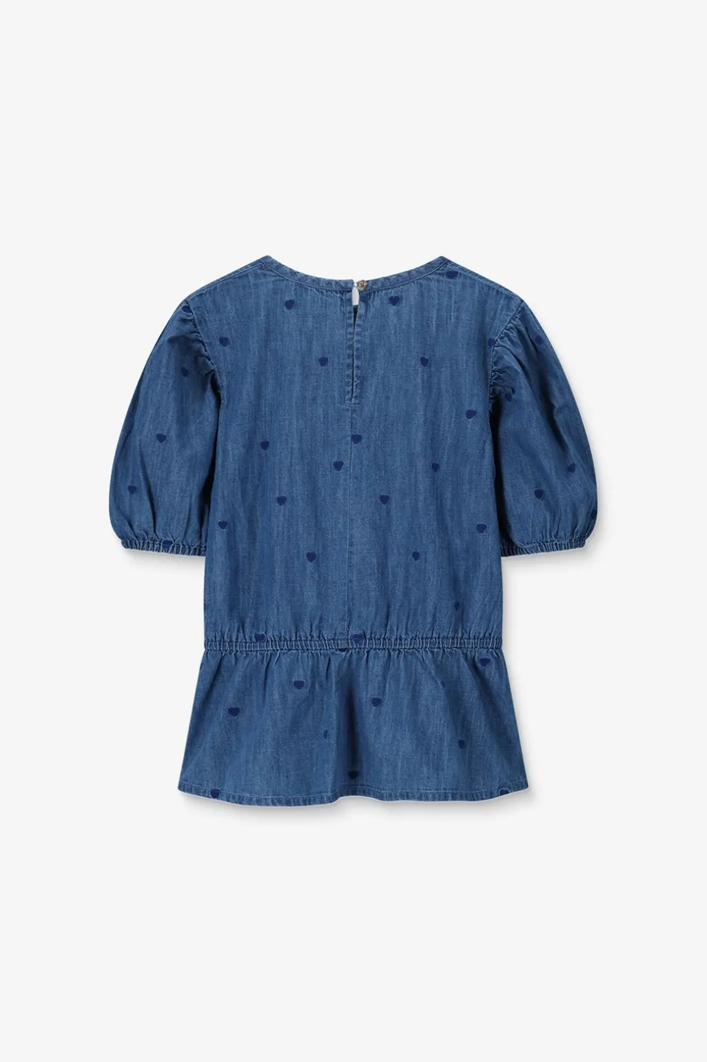 Blauwe denim top met embroidery