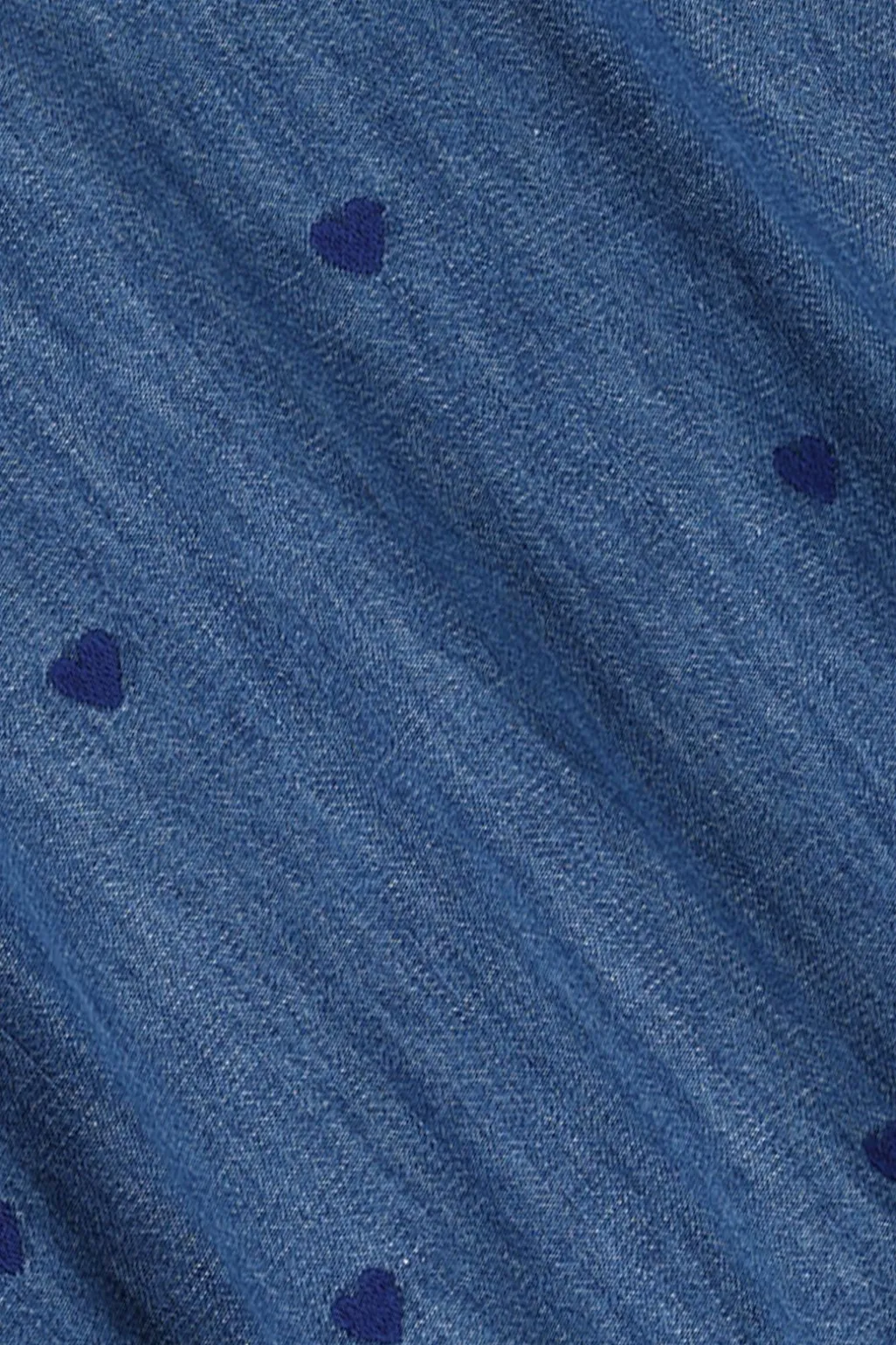 Blauwe denim top met embroidery