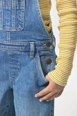 Blauwe denim tuinbroek