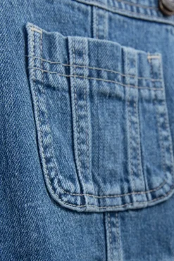 Blauwe denim tuinbroek