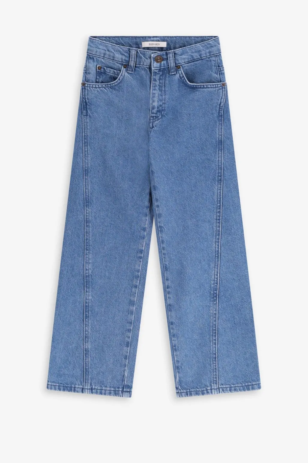 Blauwe denim wide leg jeans