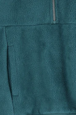 Blauwe fleece sweater met rits