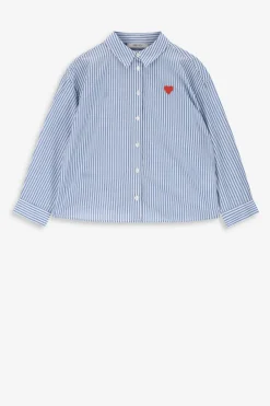 Blauwe gestreepte blouse met hartje