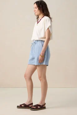 Blauwe gestreepte shorts