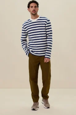 Blauwe gestreepte sweater