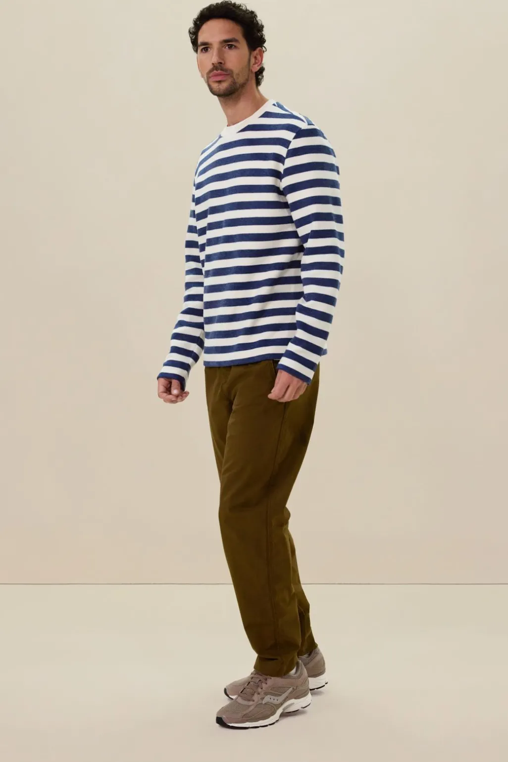 Blauwe gestreepte sweater