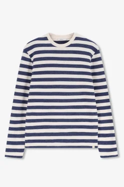 Blauwe gestreepte sweater