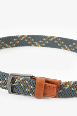 Blauwe gevlochten riem