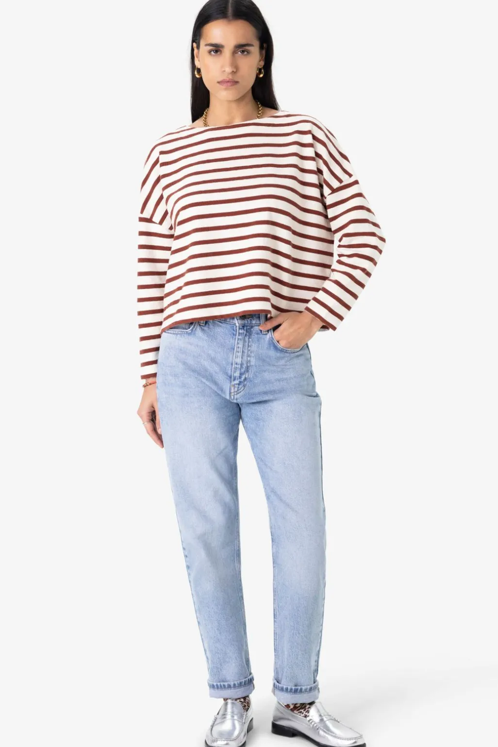 Blauwe high waist slim fit jeans