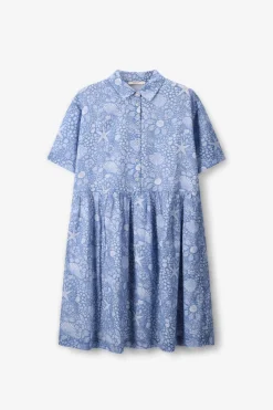 Blauwe jurk met print