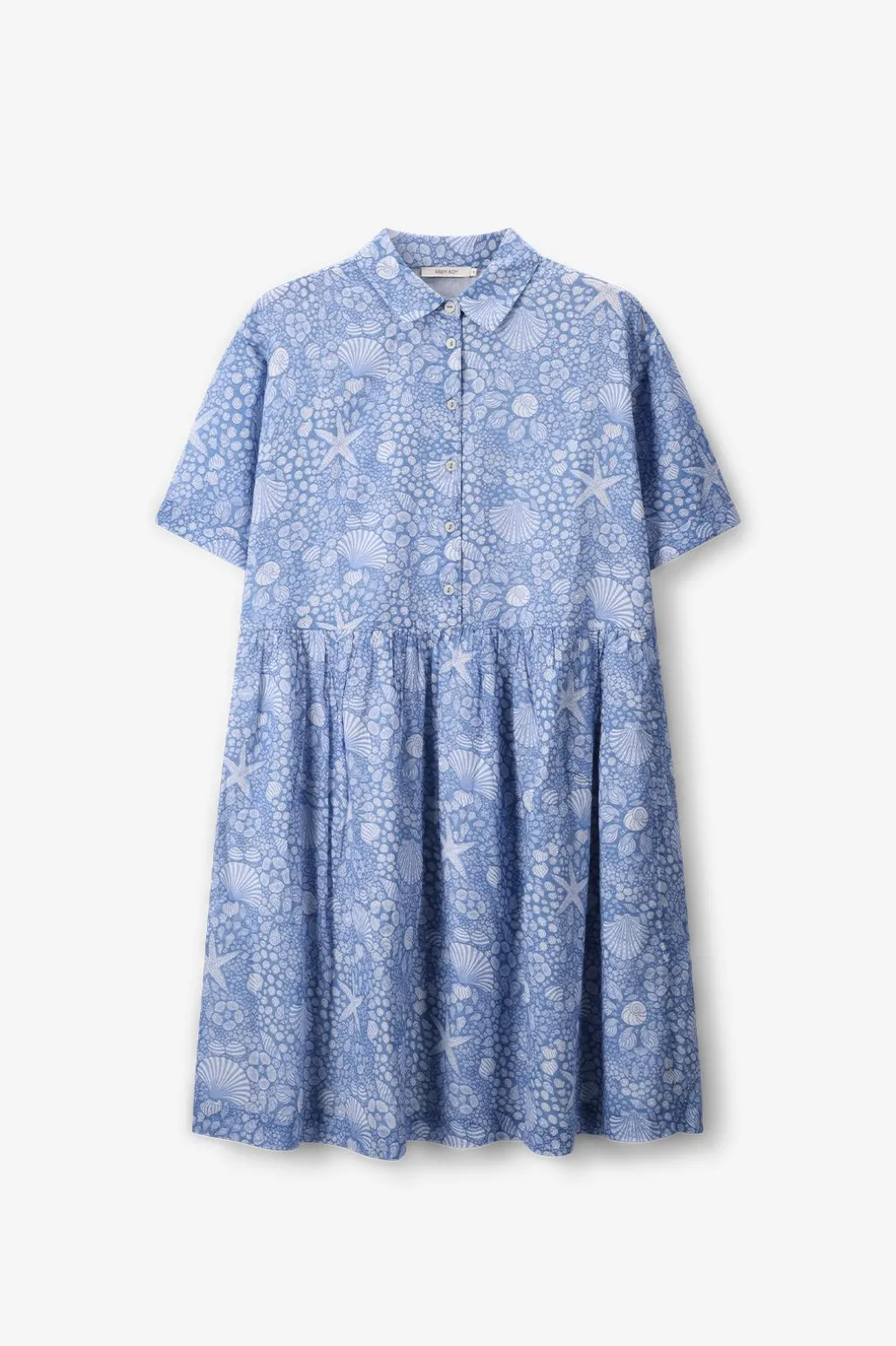 Blauwe jurk met print